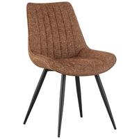 Vierfußstuhl Nikita Leinenoptik Braun, B: 54 cm - Schwarz/Braun, KONVENTIONELL, Holz/Textil (54/88/61,5cm) - MID.YOU