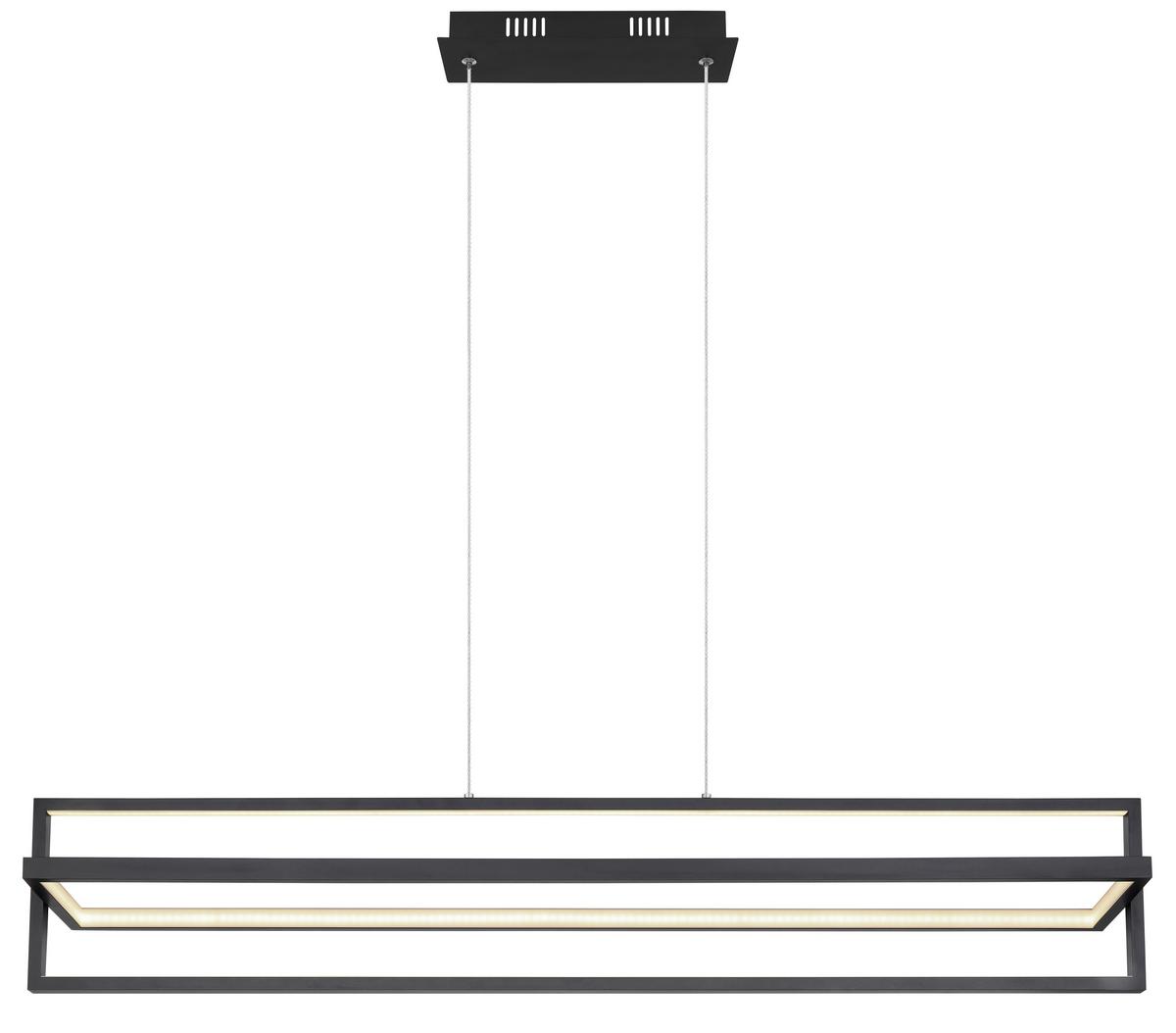 Hängeleuchte 67195h - Opal/Schwarz, Trend, Kunststoff/Metall (102/18/120cm) - Globo