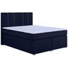 Boxspringbett Malta Mit Topper Blau, 140x200 Cm - Chromfarben/Blau, Basics, Holzwerkstoff/Textil (140/200cm) - P & B