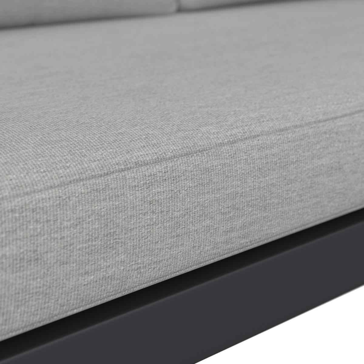 Záhradná lavica LOAN - sivá/antracitová, Modern, kov/drevo (210/84/78cm) - Bessagi Garden