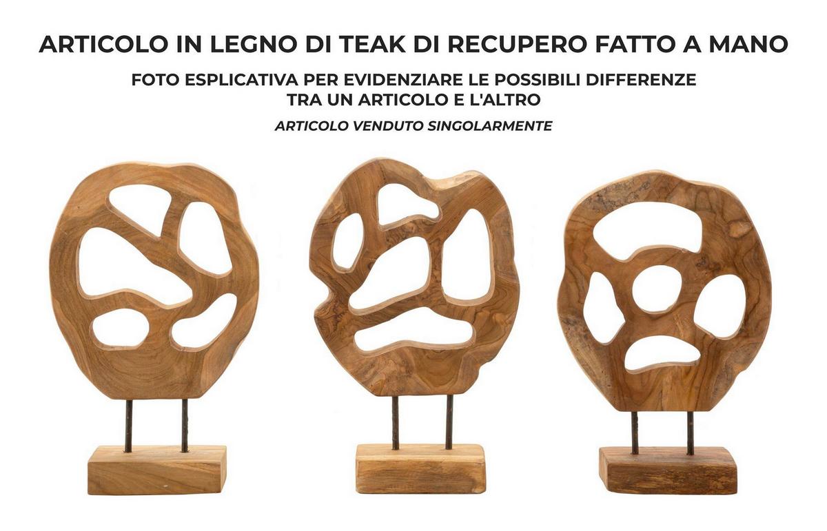 Skulptur Lubang Teak Braun, B: 25 cm - Braun, Basics, Holz (25/38/10cm)