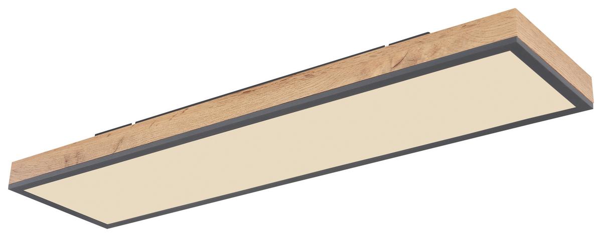 Led-deckenleuchte Doro L: 80 Cm Mit Fernbedienung - Opal/Graphitfarben, Basics, Kunststoff/Metall (80/20cm) - Globo