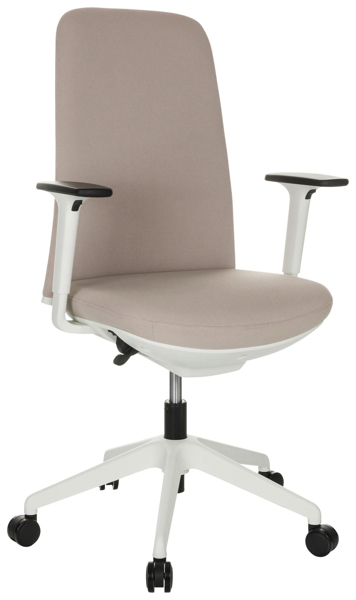 Bürostuhl Nestora Mit Armstützen Beige - Beige/Schwarz, Basics, Kunststoff/Textil (70/103-113/70cm) - MID.YOU