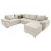 Wohnlandschaft Terana Mit Schlaffunktion, Creme - Chromfarben/Beige, KONVENTIONELL, Textil (219/305/157cm) - Livetastic