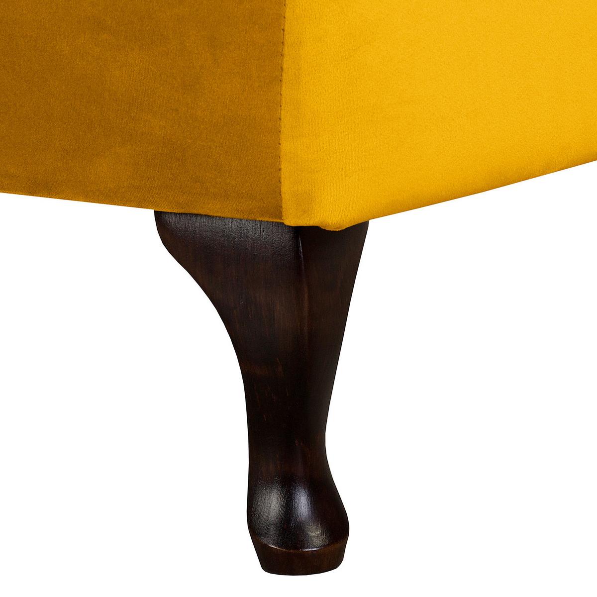 Récamiere Pako Senfgelb B: 185cm - Senfgelb/Braun, Design, Textil (185/93/75cm) - Livetastic