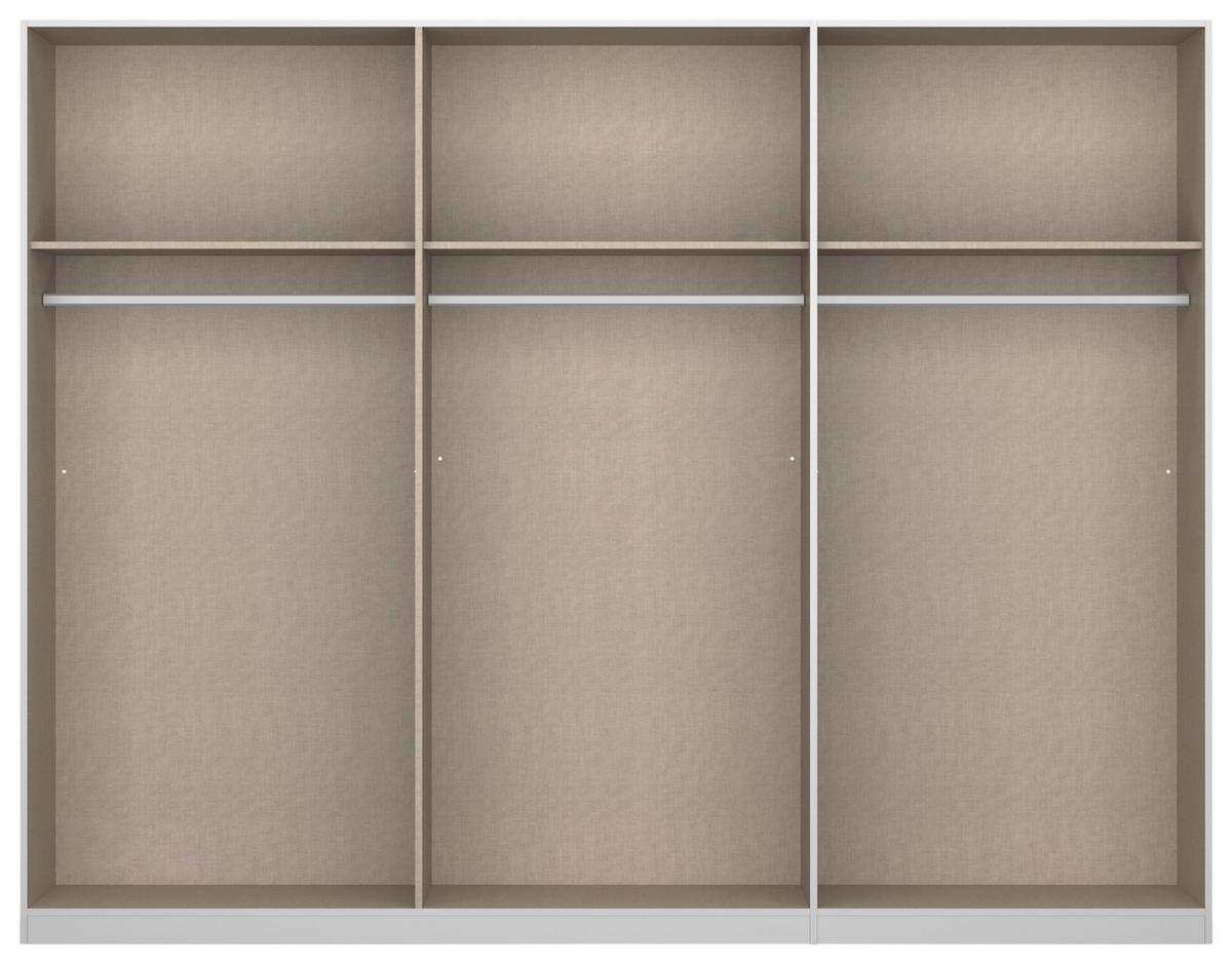 Drehtürenschrank Artemis 271 cm Weiß - Weiß Hochglanz/Weiß, MODERN, Glas/Holzwerkstoff (271/210/54cm) - Rauch Möbel