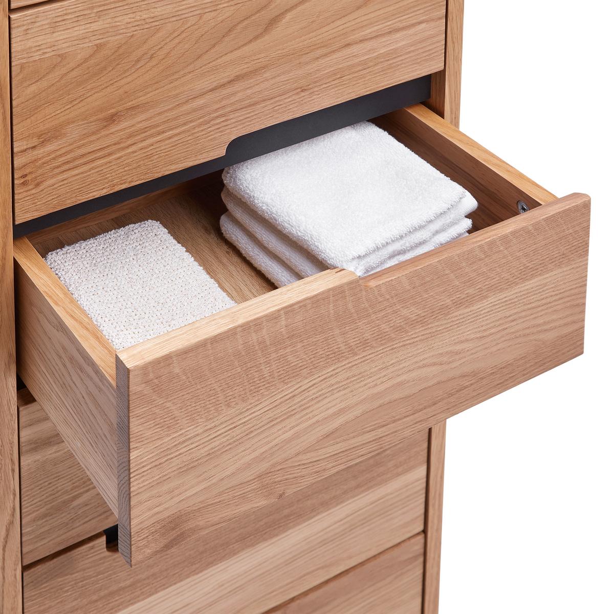 vysoká skříň Avanto AVANTO -EXKLUSIV- - černá, Natur, kov/dřevo (43/160/35cm) - ecoTree