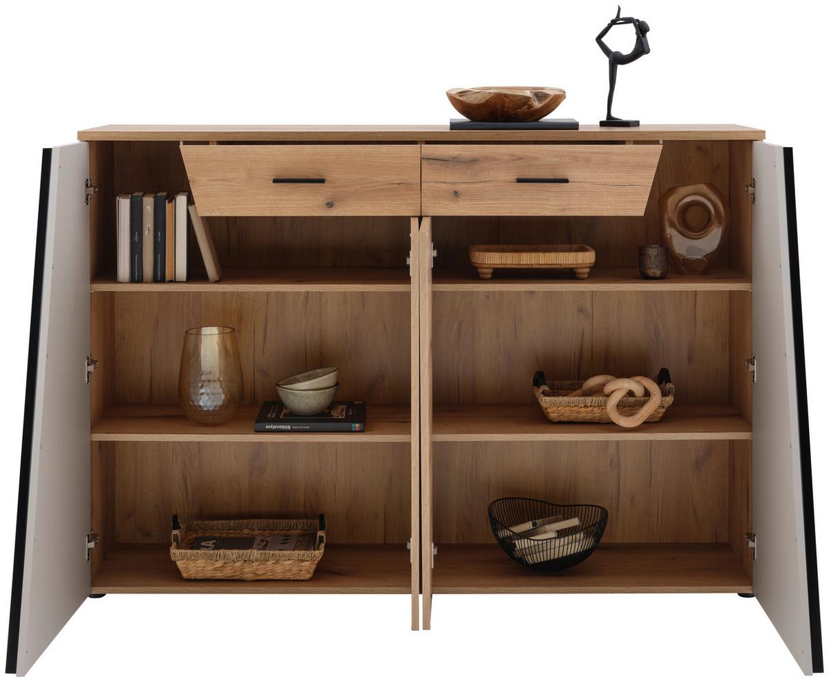 Kommode Venedig B: 160cm Eichefarben/kaschmir - Kaschmir/Eichefarben, MODERN, Holzwerkstoff (160/110/40cm)