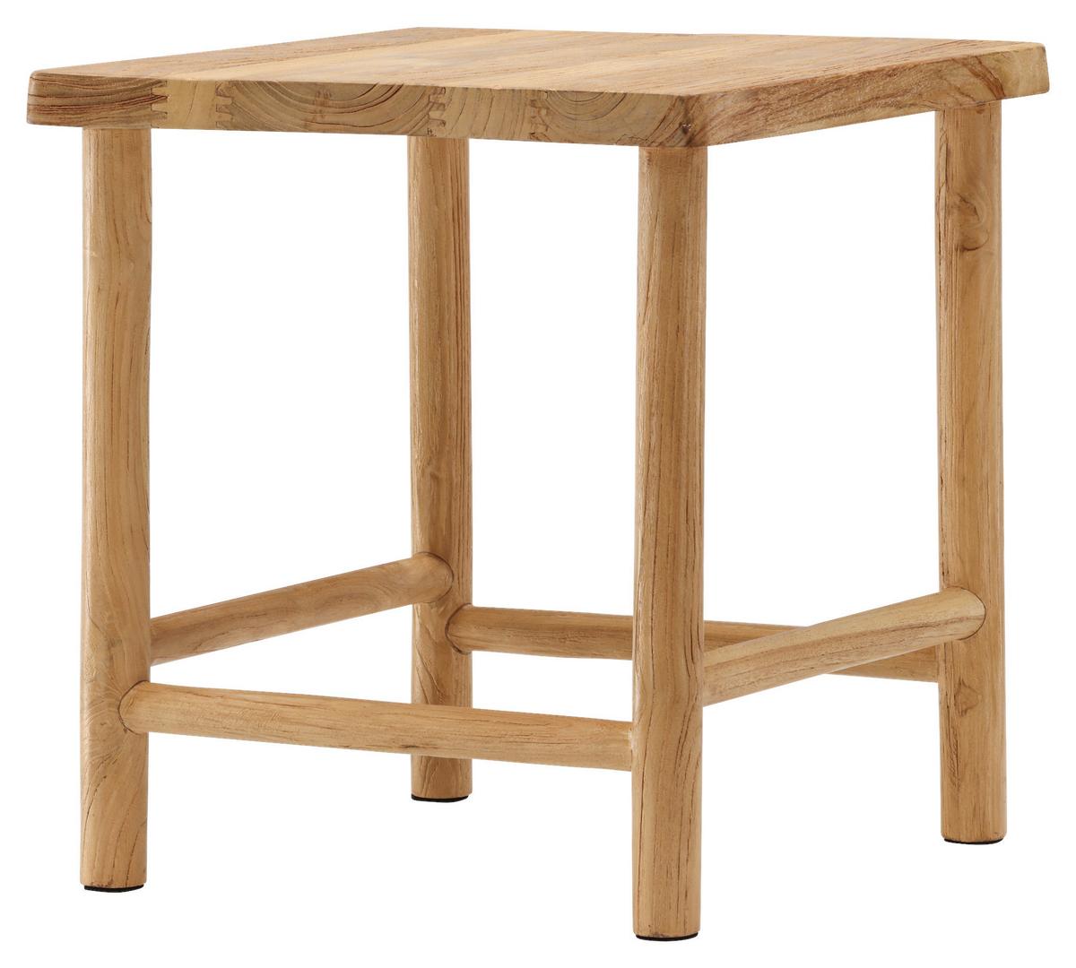 Hocker Noster - Hellbraun, Design, Holz (42/46/42cm) - Livetastic