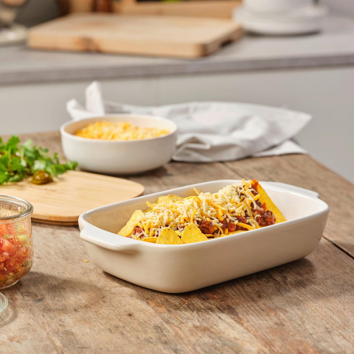 Auflaufform Stoneware Creme/weiß B: 18,8 Cm - Creme/Weiß, Basics, Naturmaterialien/Keramik (18.8cm) - Kitchenaid