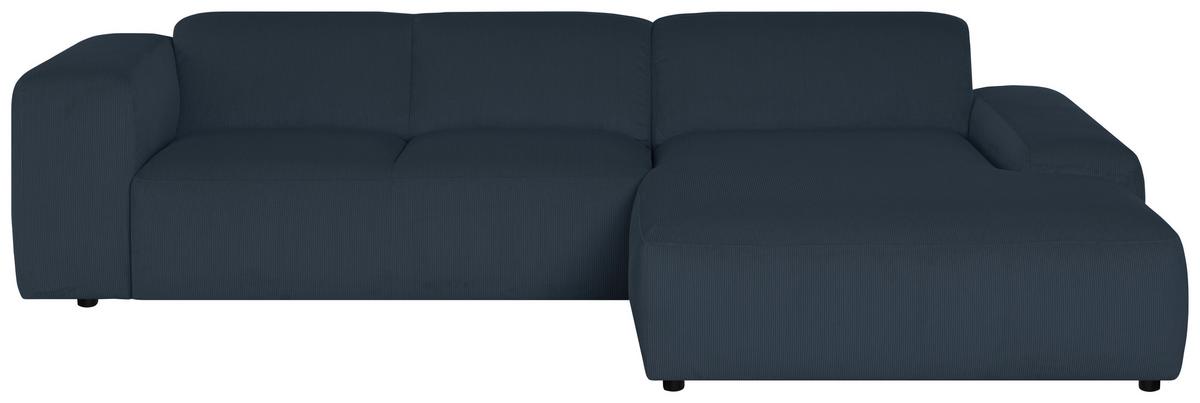 Ecksofa Hannah Blau 304x200 cm - Blau/Schwarz, Design, Textil (304/200cm) - MID.YOU