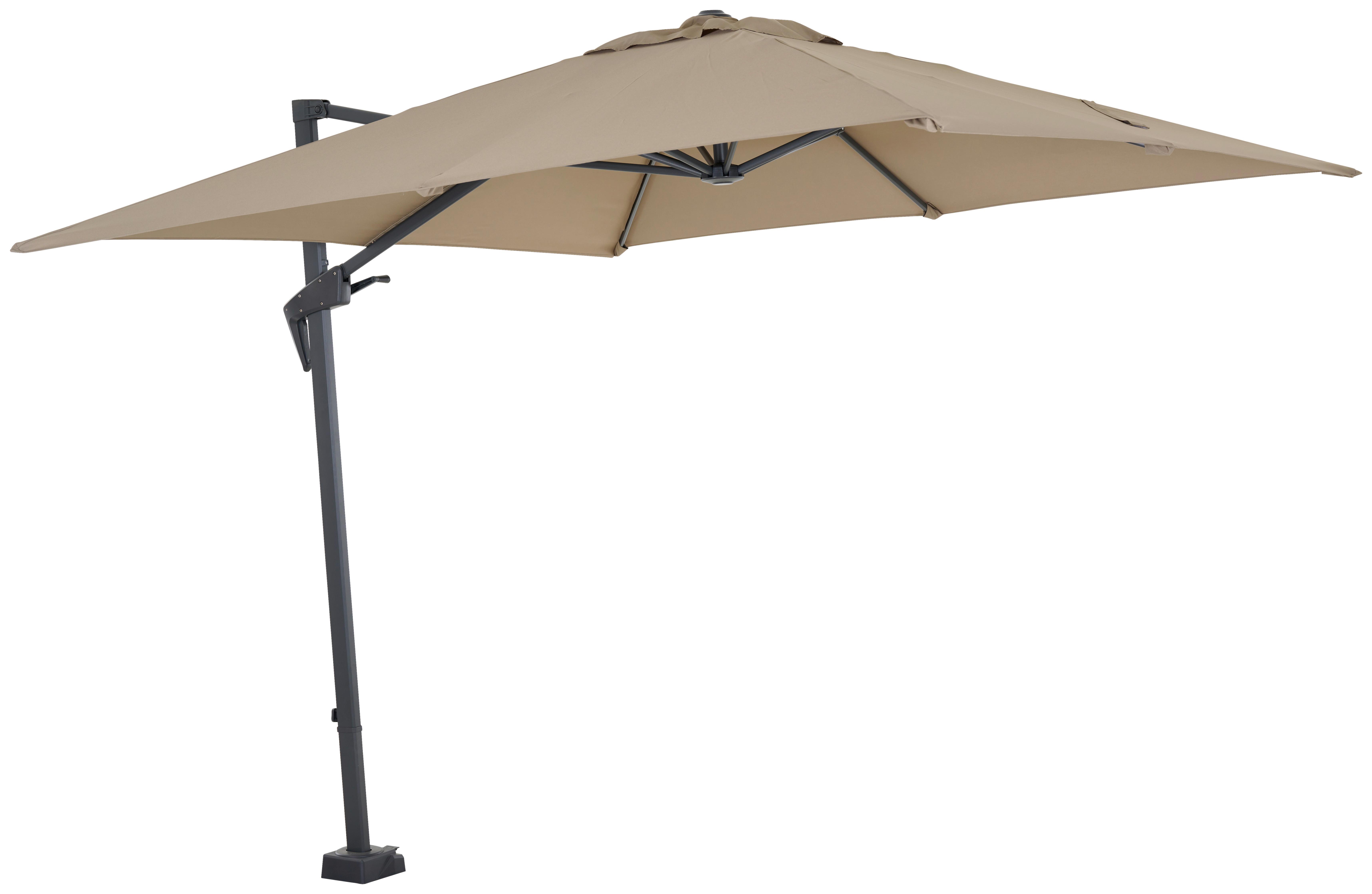 Ampelschirm Bl: 300x300 cm Mit Schirmständer Anthrazit/Taupe