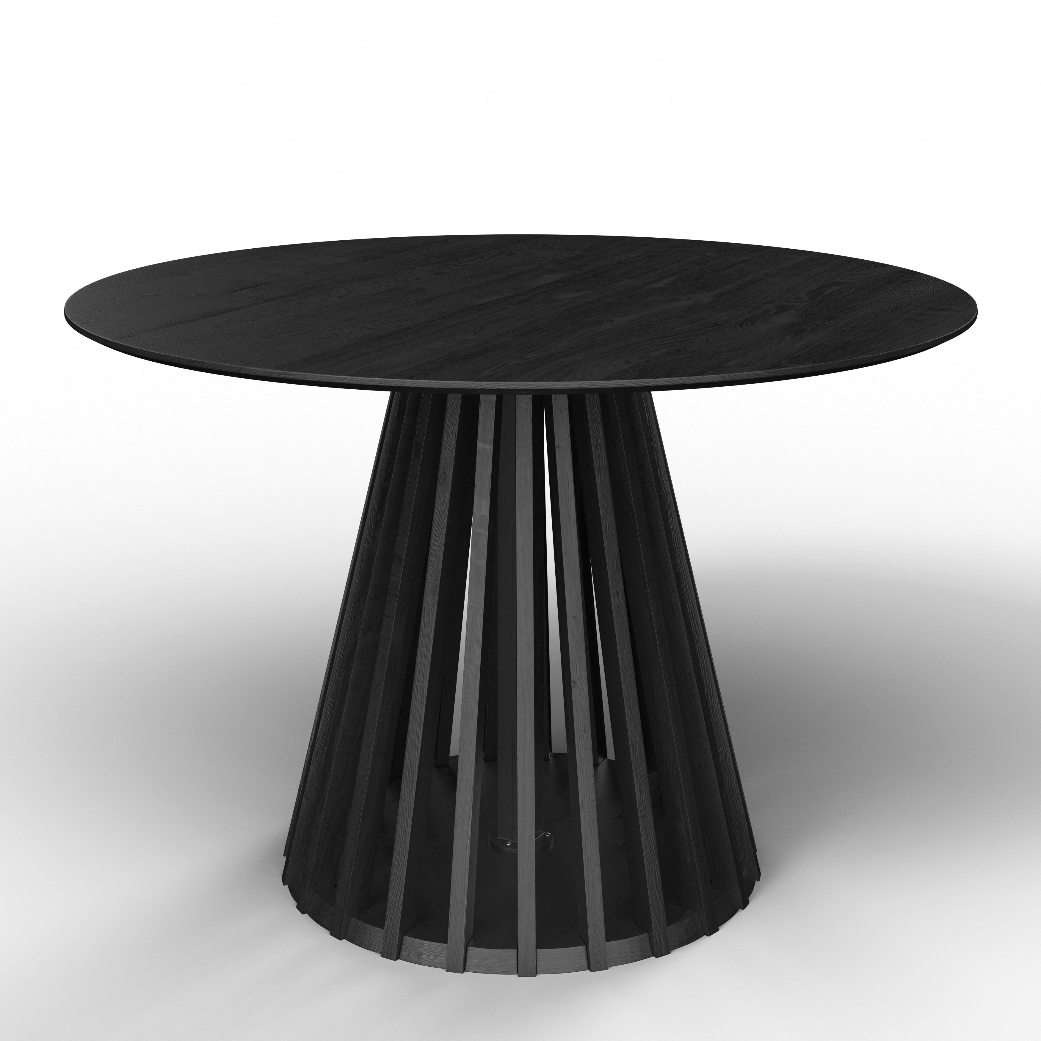 Jedálenský stôl ENINO 120 - čierna, Modern, drevo (120/120/75cm) - Bessagi Home