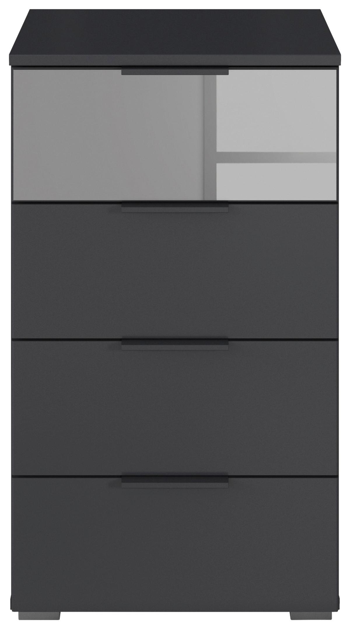 Kommode Skyla grau, 81 cm - Alufarben/Grau, MODERN, Glas/Holzwerkstoff (40/81/42cm) - Rauch Möbel