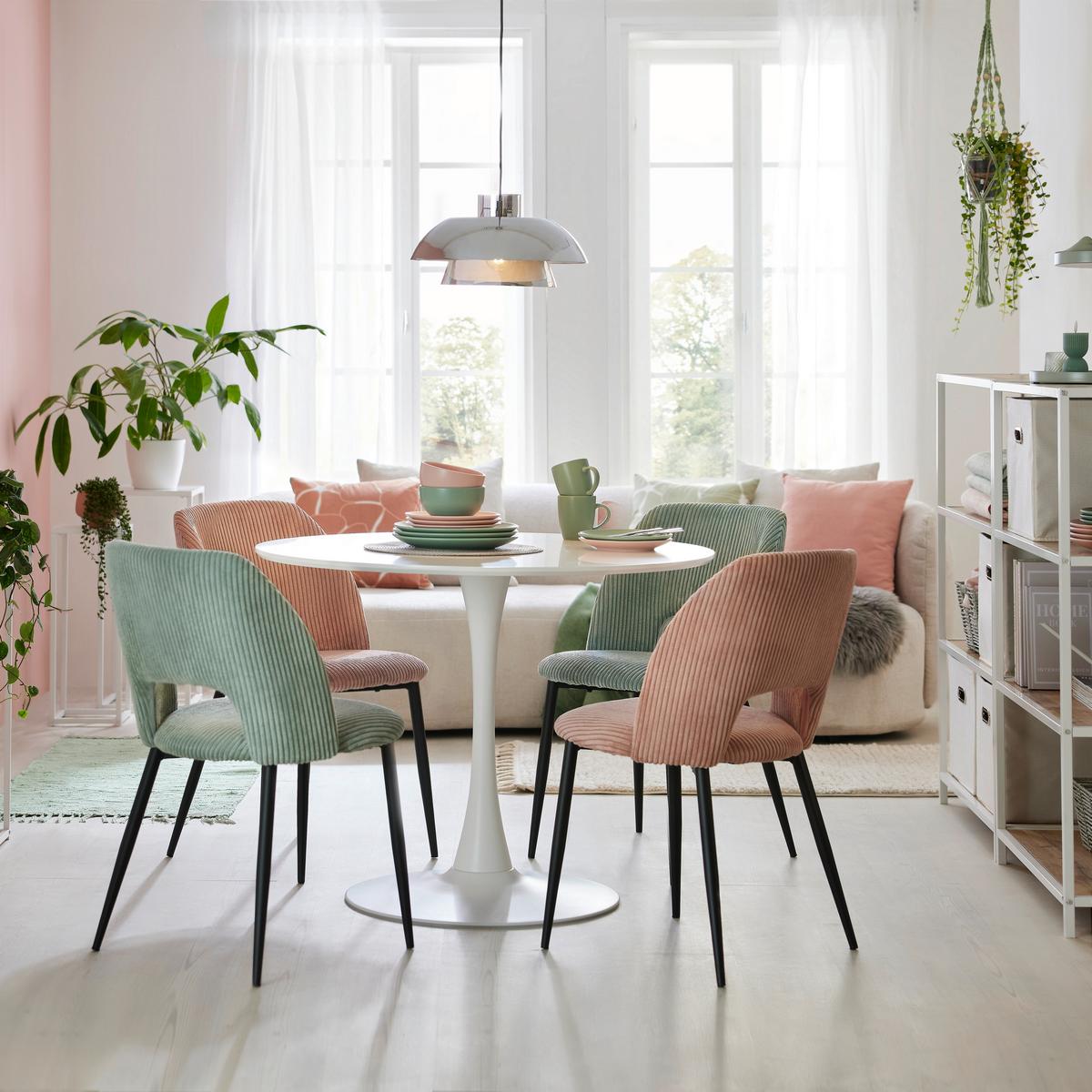 ŽIDLE ZOE - růžová/černá, Lifestyle, kov/textil (51/82/57cm) - Mömax