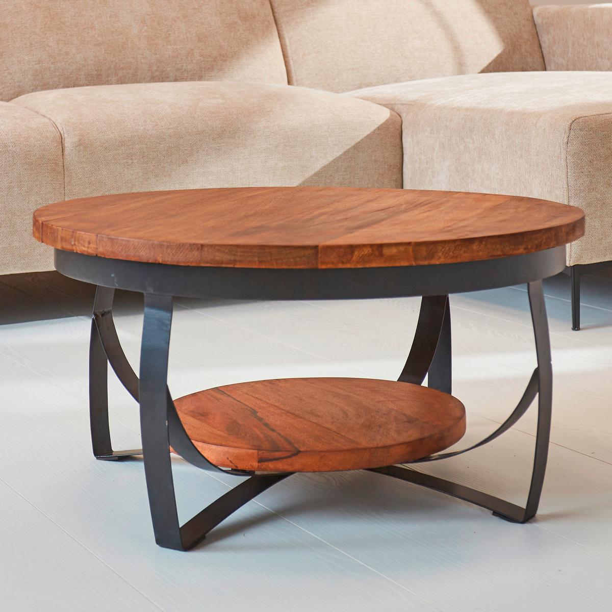 Couchtisch Ocala Braun/schwarz, 70 Cm - Schwarz/Braun, MODERN, Holz/Metall (70/70/35cm) - MID.YOU