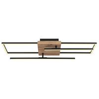 Led-deckenleuchte 67276-24 - Dunkelbraun/Opal, Design, Holzwerkstoff/Kunststoff (80/20/11,5cm) - Globo