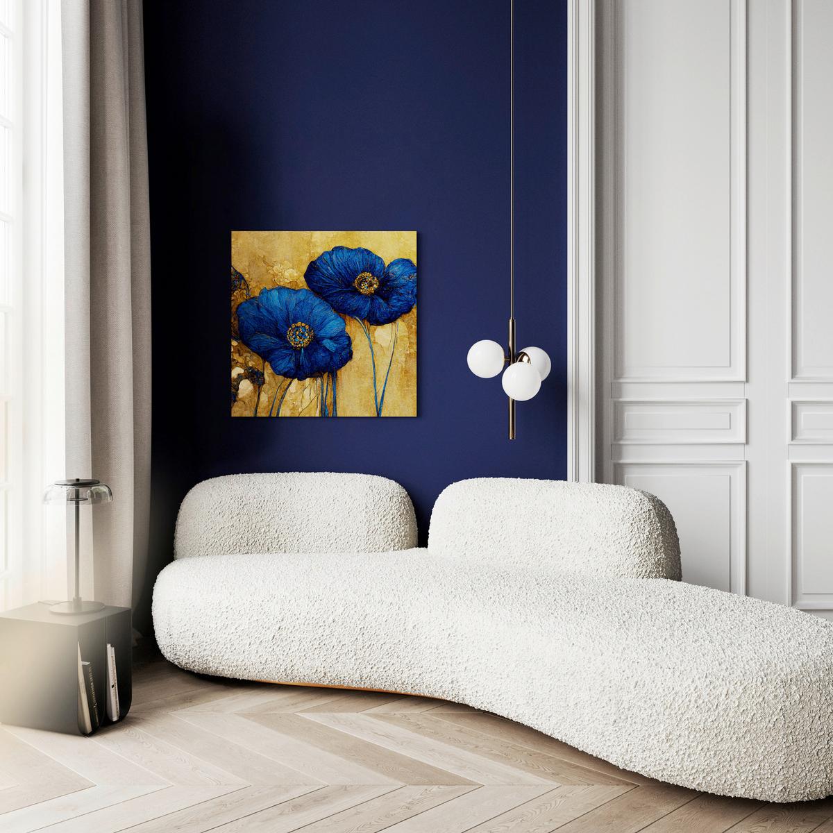 OBRAZ NA PLÁTNE BLUE POPIES - viacfarebná, Basics, drevo/textil (60/60cm)