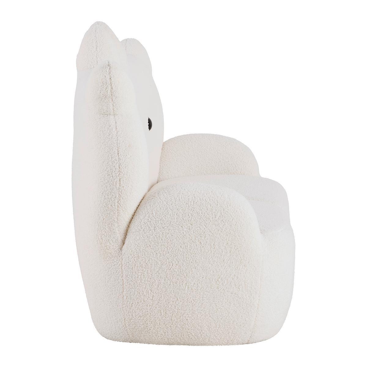 Pohovka KITTI, bílá tkanina TEDDY - bílá, Romantický / Rustikální, dřevo/textil (121/42/78cm) - Premium Living
