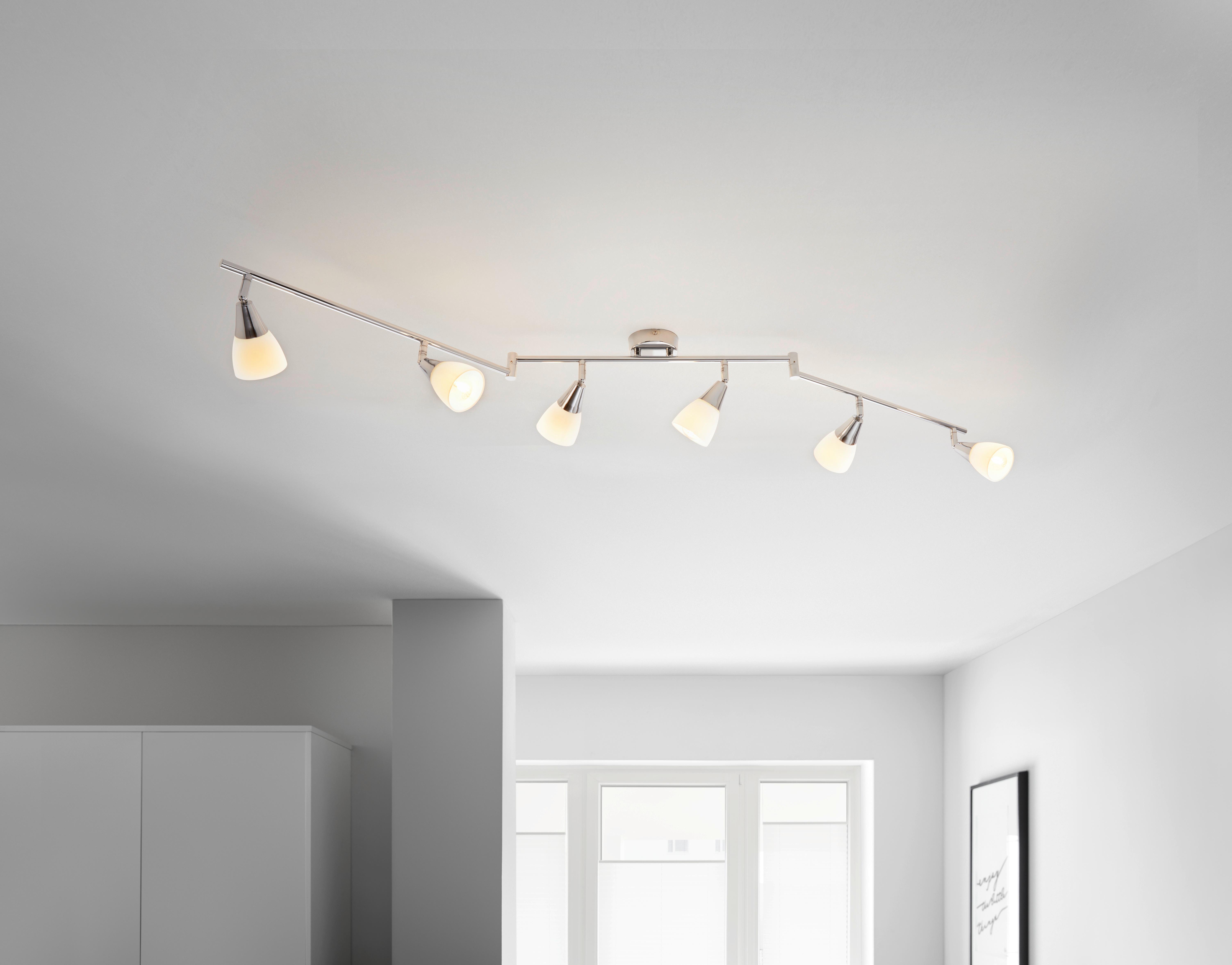 Strahler 6-Flammig verstellbar L: 145 cm - KONVENTIONELL, Glas/Metall (145/19,5/5cm) - Globo