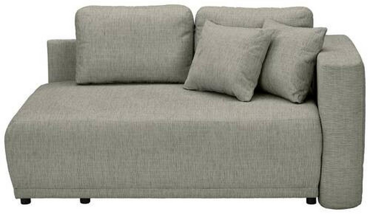 Recamiere Nello Braun mit Schlaffunktion - Schwarz/Braun, KONVENTIONELL, Textil (171/73/93cm) - MID.YOU