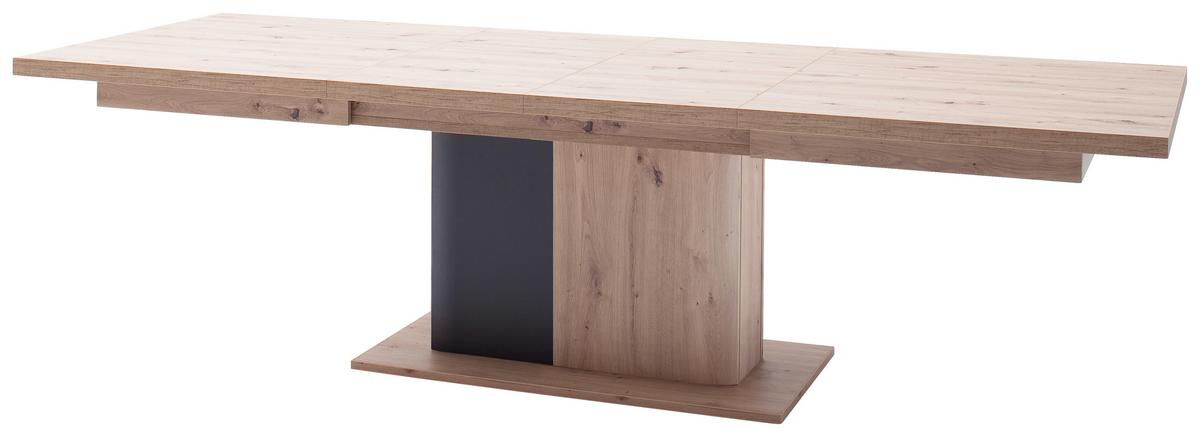 Esstisch Ausziehbar Cortona 180-280x100 Cm Eichefarben - Eichefarben/Anthrazit, Design, Holzwerkstoff (180-280/100/77cm) - Livetastic