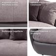 Big Sofa Aruba mit Kissen B: 238 cm Grau/Schwarz Lederlook - Schwarz/Grau, LIFESTYLE, Textil (238/80/140cm) - Luca Bessoni