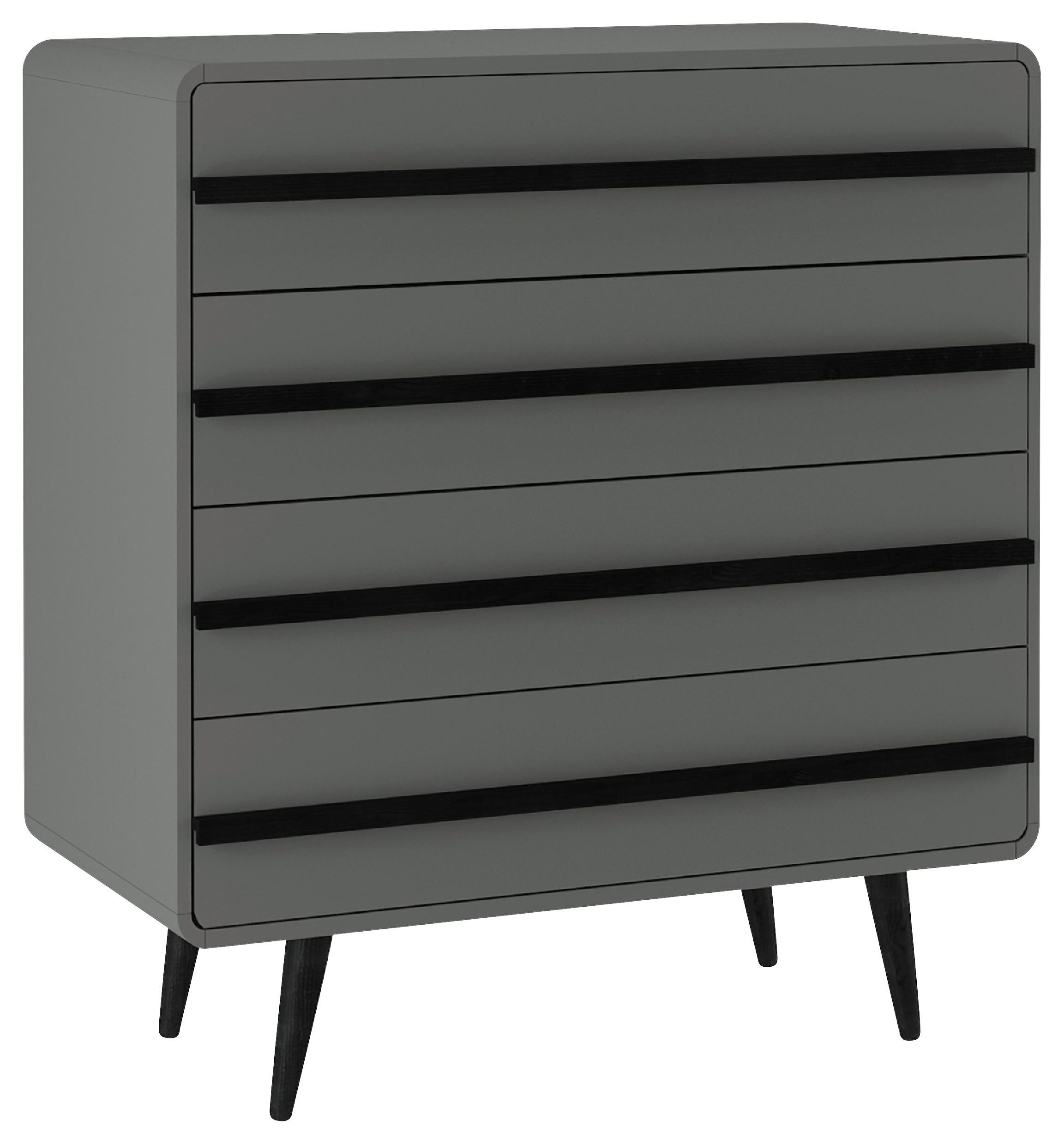 Kommode Chantal Grau 80 cm - Schwarz/Grau, Design, Holzwerkstoff (80/88/39cm) - MID.YOU