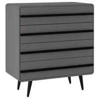 Kommode Chantal Grau 80 cm - Schwarz/Grau, Design, Holzwerkstoff (80/88/39cm) - MID.YOU