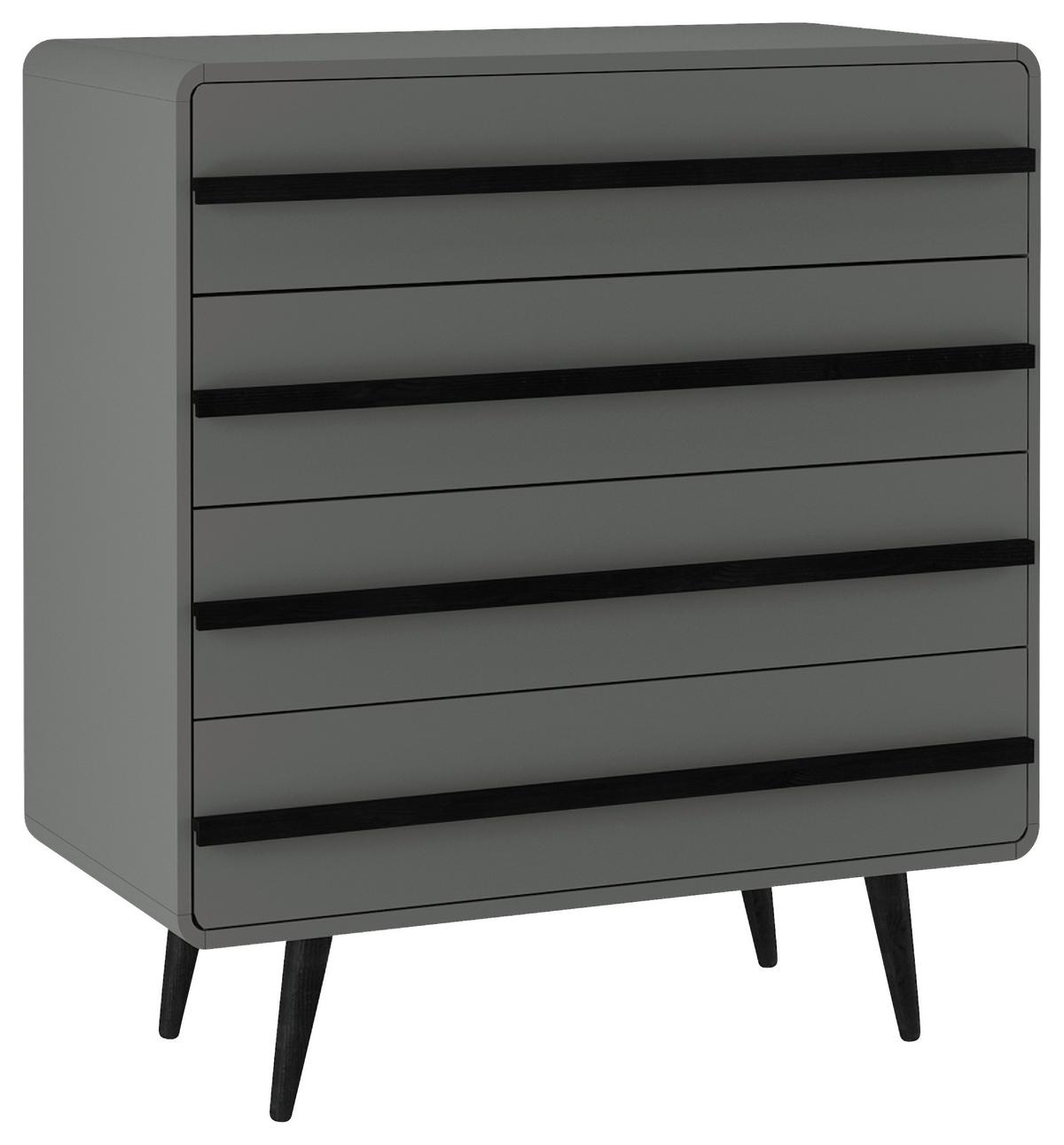 Kommode Chantal Grau 80 cm - Schwarz/Grau, Design, Holzwerkstoff (80/88/39cm) - MID.YOU