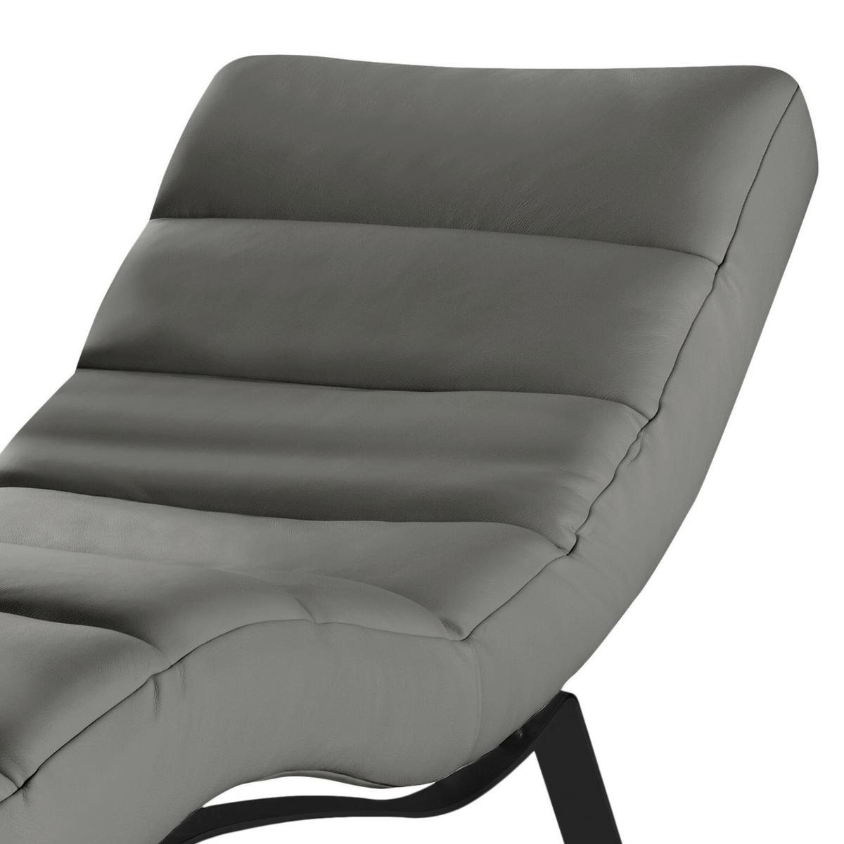 Relaxliege Swing Black Anthrazit B: 65 Cm - Anthrazit/Schwarz, Design, Leder (65/65-95/171cm) - Livetastic