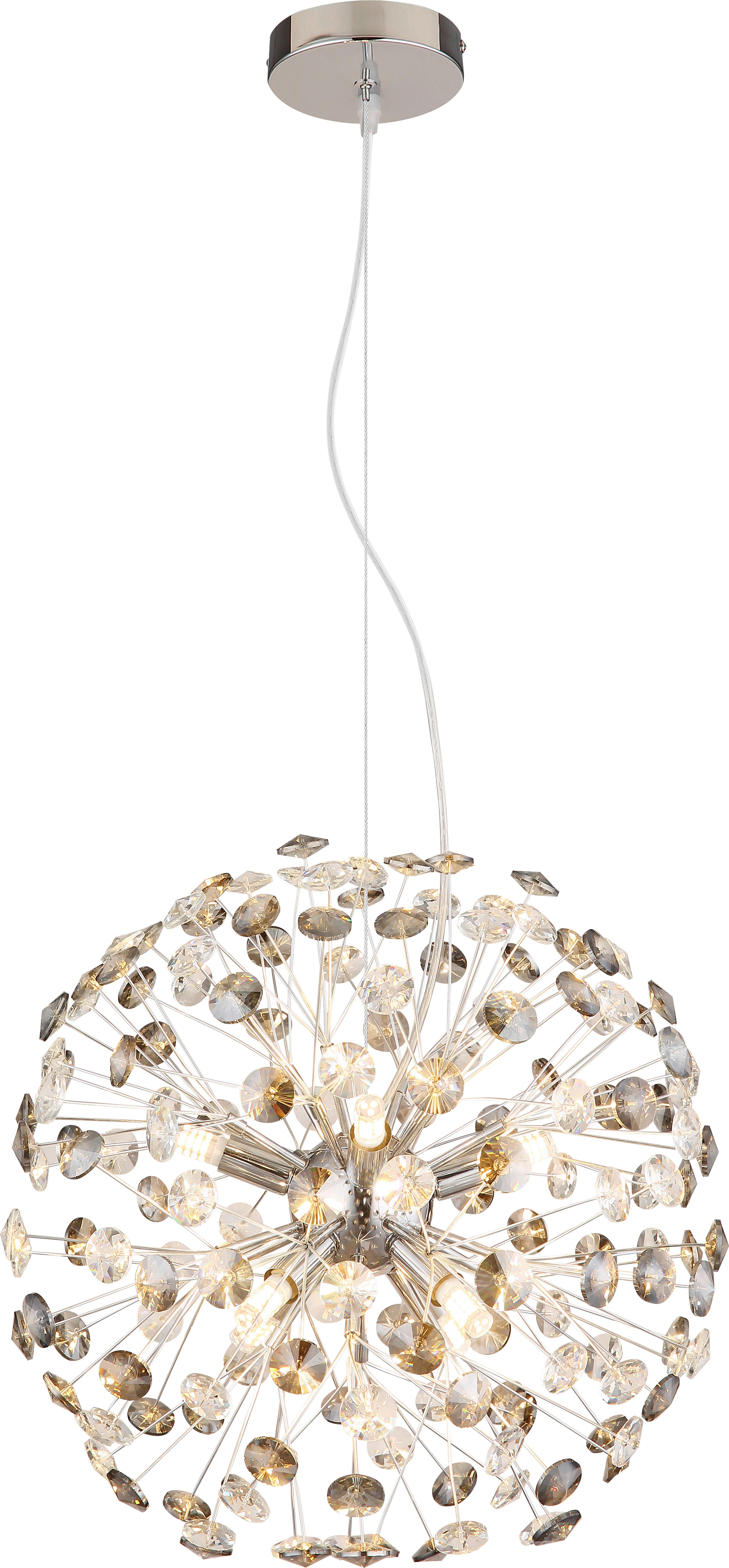 LED-Deckenleuchte Cheyenne - Klar/Chromfarben, Basics, Glas/Metall (40/150cm)