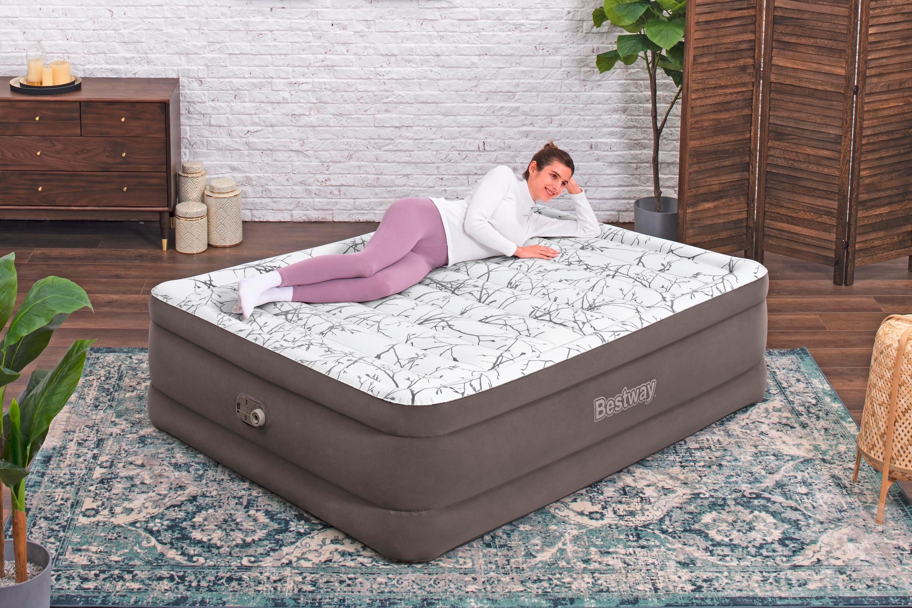 Luftbett Daniel 203x152x56 Cm Bis 300kg, Inkl. Pumpe - Braun/Grau, KONVENTIONELL, Kunststoff/Metall (203/152/56cm) - Bestway