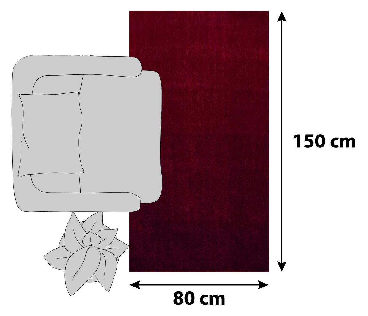 Hochflor Teppich Rot Ata 80x150 cm - Rot, Design, Textil (80/150cm) - Novel