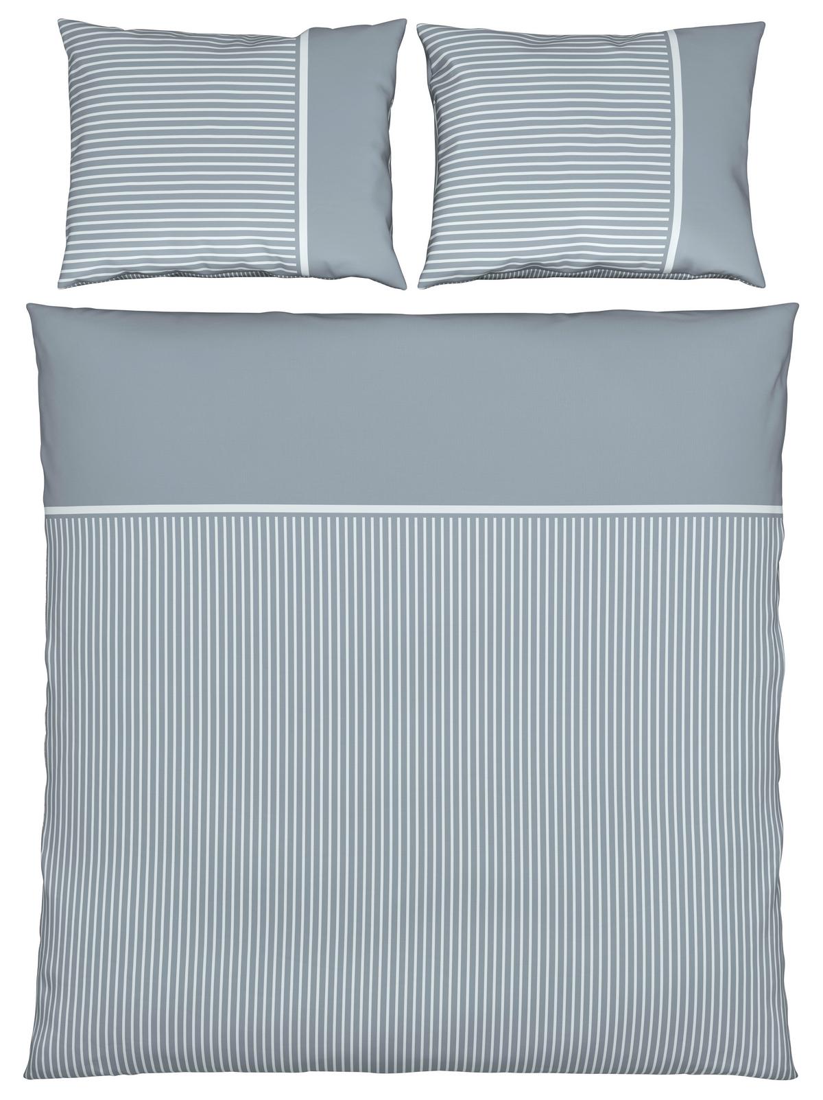 Bettwäsche Johannes XXL Graublau ca. 200x220cm - sivomodrá, Konventionell, textil (200/220cm) - Mömax