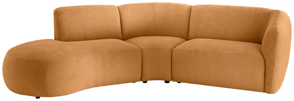 Ecksofa Jesi, Goldfarben S: 182x176 Cm - Goldfarben/Schwarz, MODERN, Textil (182/276cm) - Livetastic