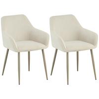 Armlehnstuhl Cora Webstoff Beige, B: 56 Cm - Beige, KONVENTIONELL, Textil/Metall (56/81/61cm) - MID.YOU