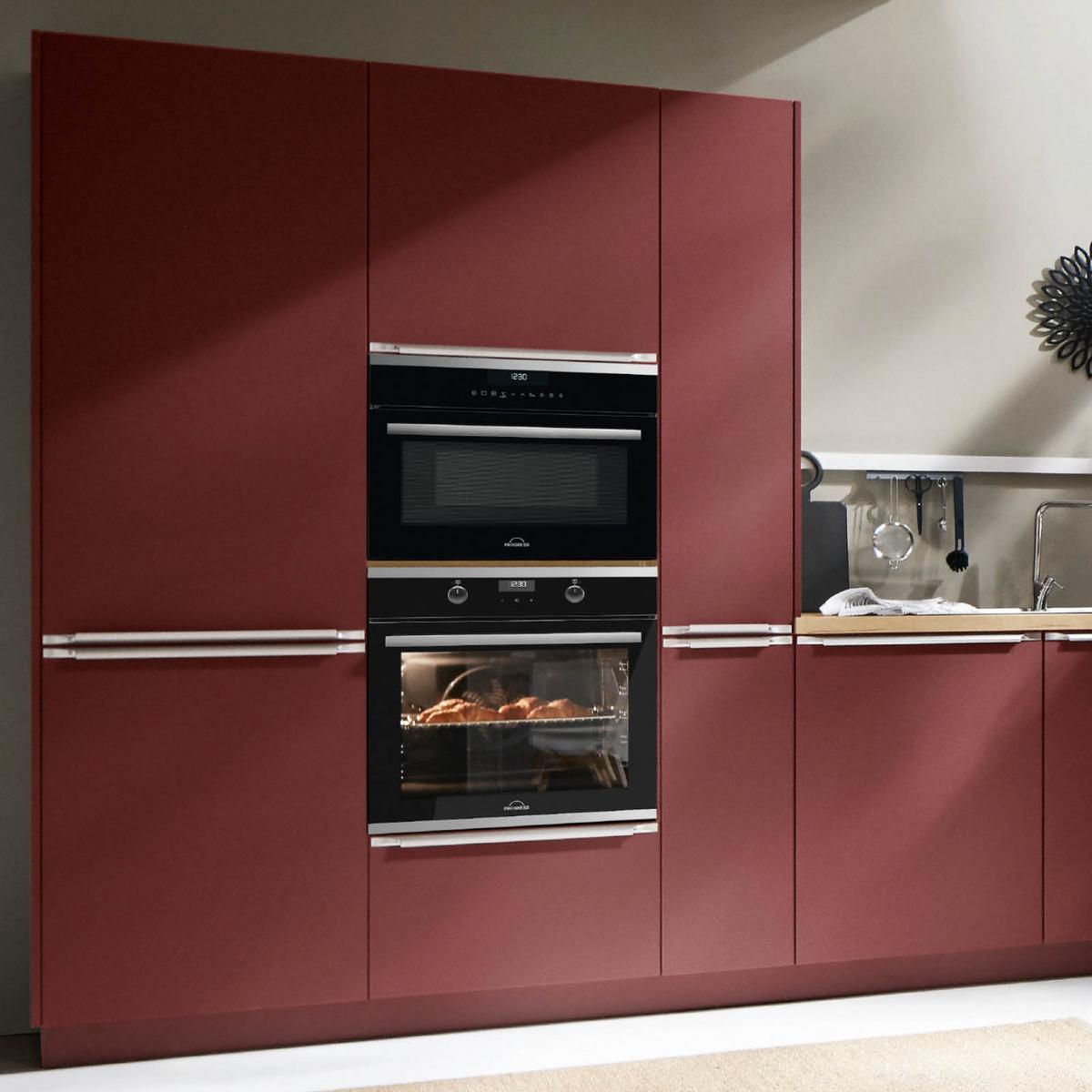 Eckküche Eastbourne ohne Geräte 337x286 cm Rot - Schieferfarben/Anthrazit, MODERN, Holzwerkstoff/Kunststoff (337/286cm) - Vertico