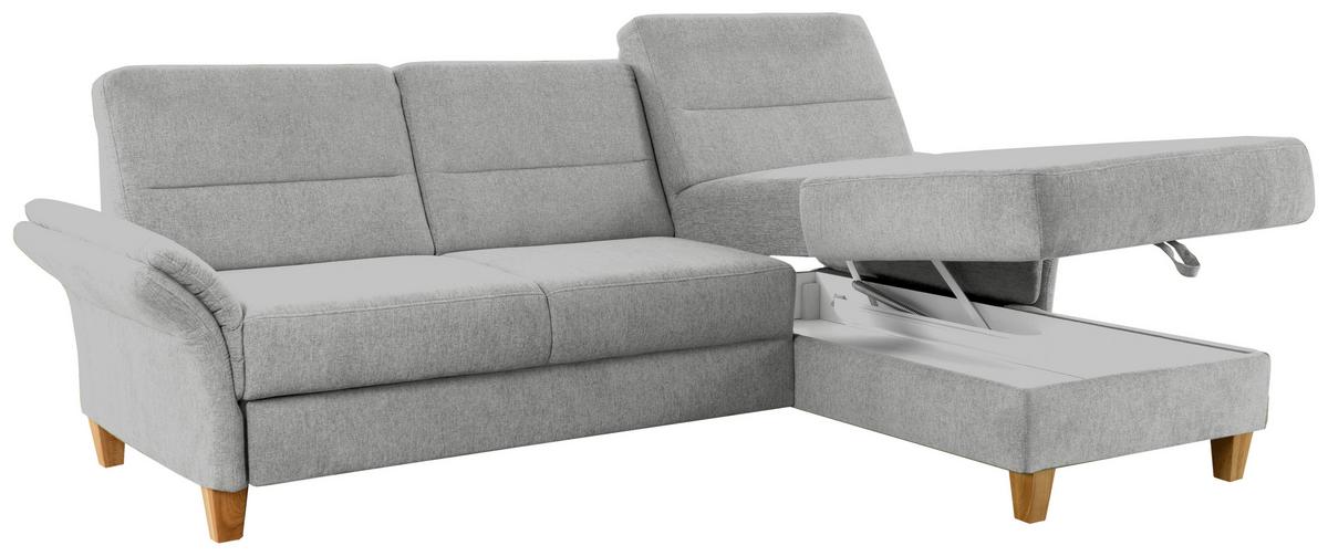 Ecksofa Westerland hellgrau Schlaffunktion, 252x162 cm - Eichefarben/Hellgrau, KONVENTIONELL, Textil (252/162cm) - Sit & More