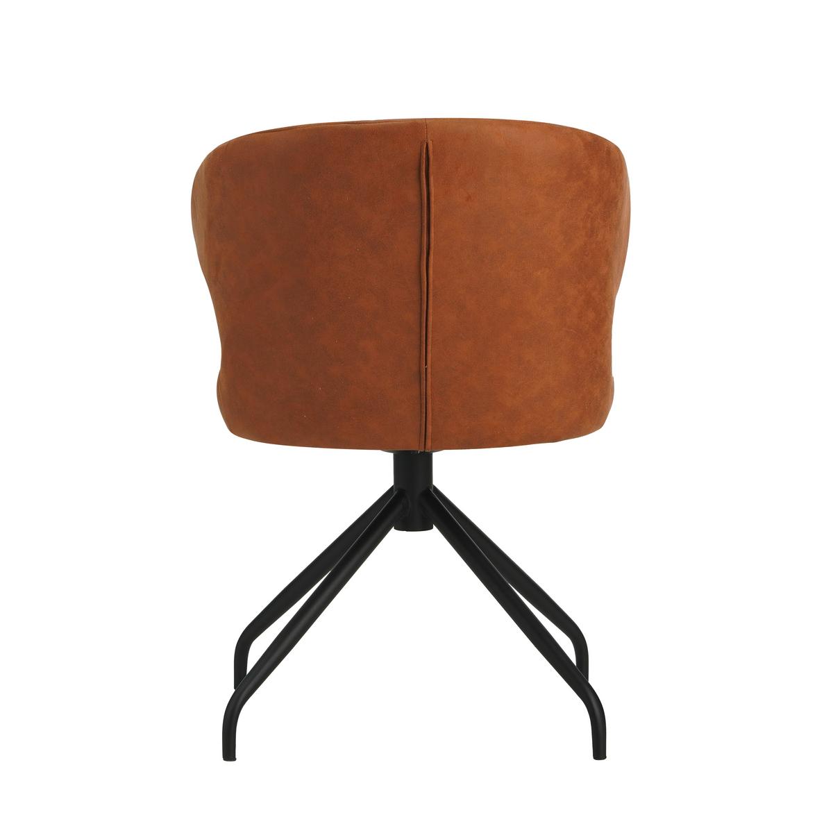 Armlehnstuhl Calais Cognac B: 56 cm - Cognac/Schwarz, MODERN, Textil/Metall (56/80/44cm) - MID.YOU