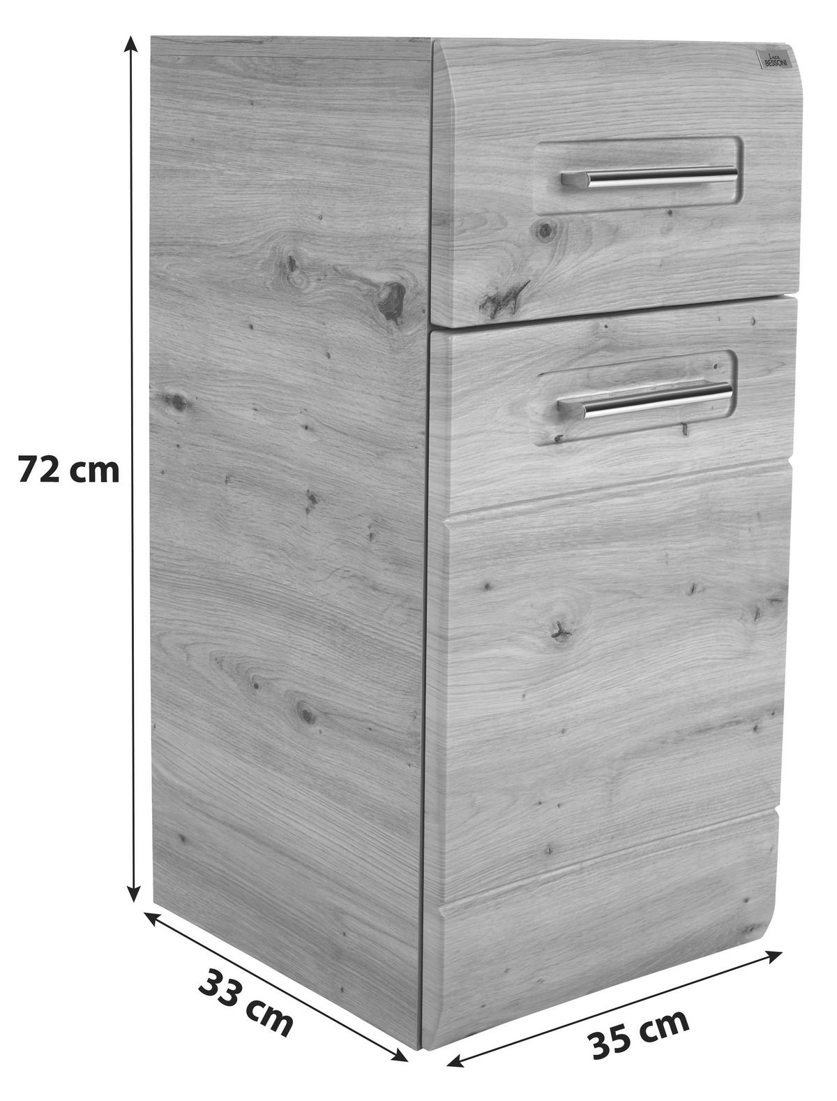Unterschrank Mit Soft-close Avensis B: 35 Cm, Eiche Dekor - Eichefarben, MODERN, Holzwerkstoff (35/72/33cm) - Luca Bessoni