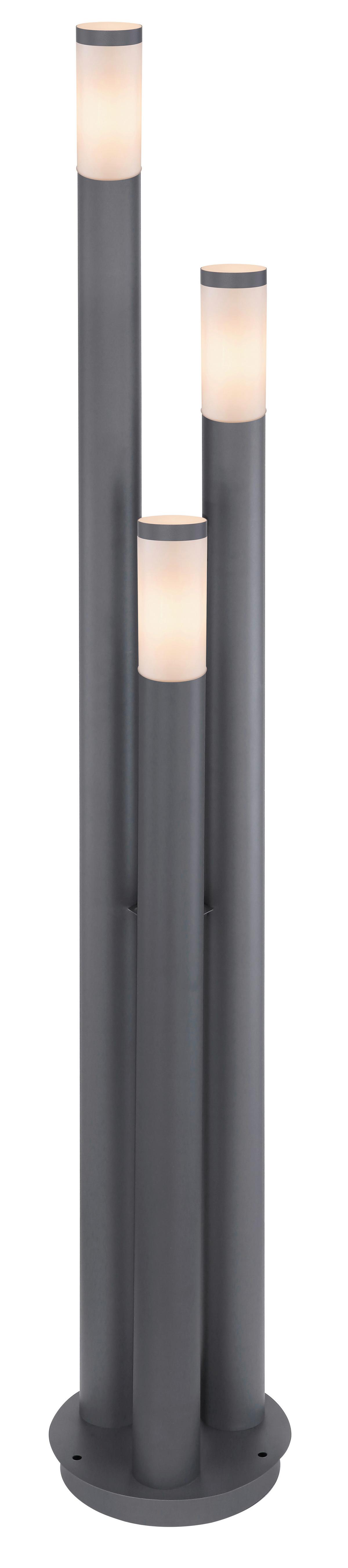 Außenleuchte Boston 60 Watt Edelstahl - Anthrazit/Opal, Basics, Kunststoff/Metall (28/170cm) - Globo