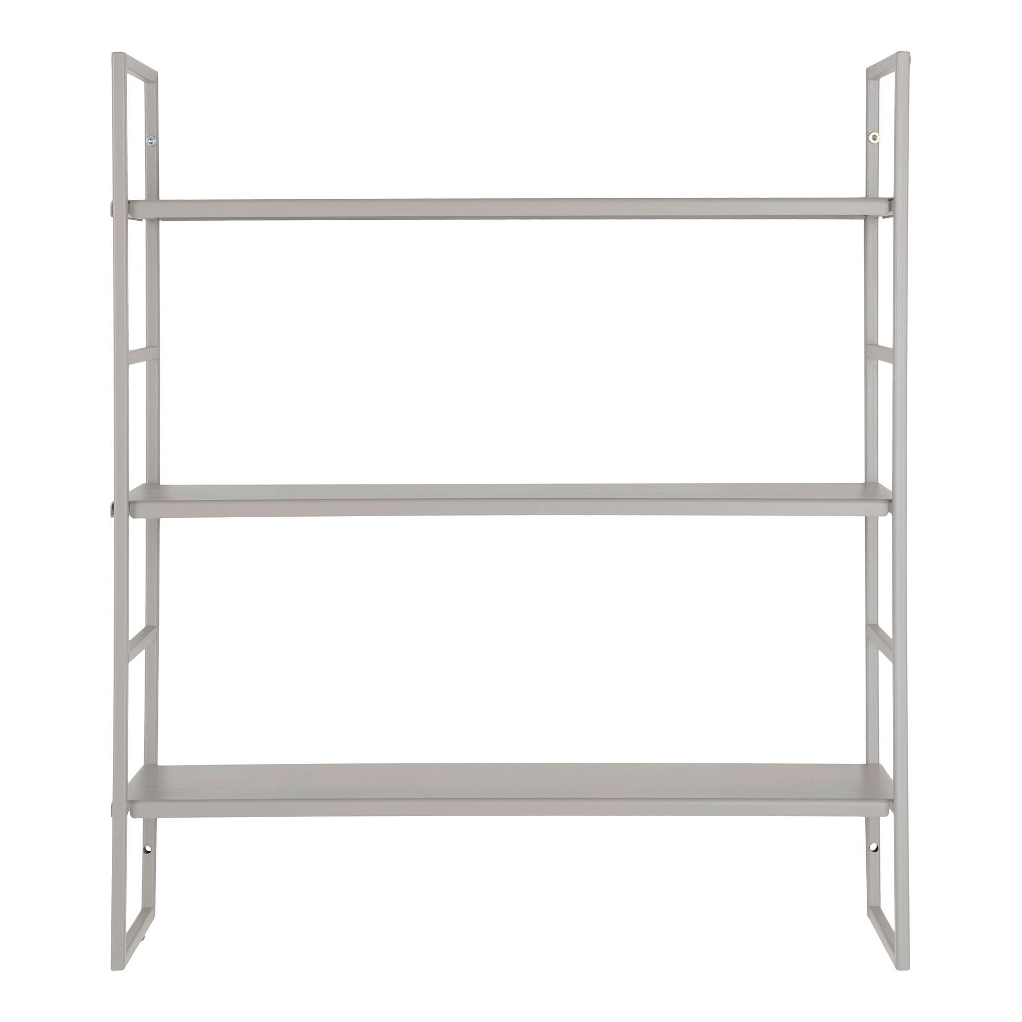 Wandregal Beja Grau B: 48 Cm - Grau, Design, Metall (48/55/17cm)