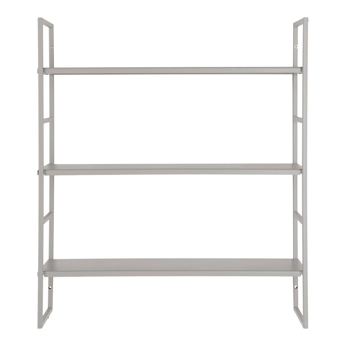 Wandregal Beja Grau B: 48 Cm - Grau, Design, Metall (48/55/17cm)