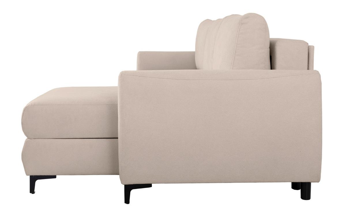 Ecksofa Moli, Beige S: 236 cm - Beige/Schwarz, Design, Textil (236/148cm) - MID.YOU