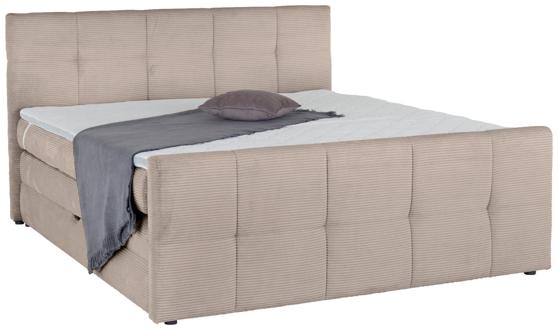 Boxspringbett mit Topper Mit Bettkasten 180x200 cm Medino - Schlammfarben, KONVENTIONELL, Holz/Holzwerkstoff (180/200cm)