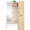 Garderobe Madera Weiß/eichefarben B: 122 Cm - Weiß/Eiche Artisan, Trend, Holzwerkstoff (122/190/38cm)