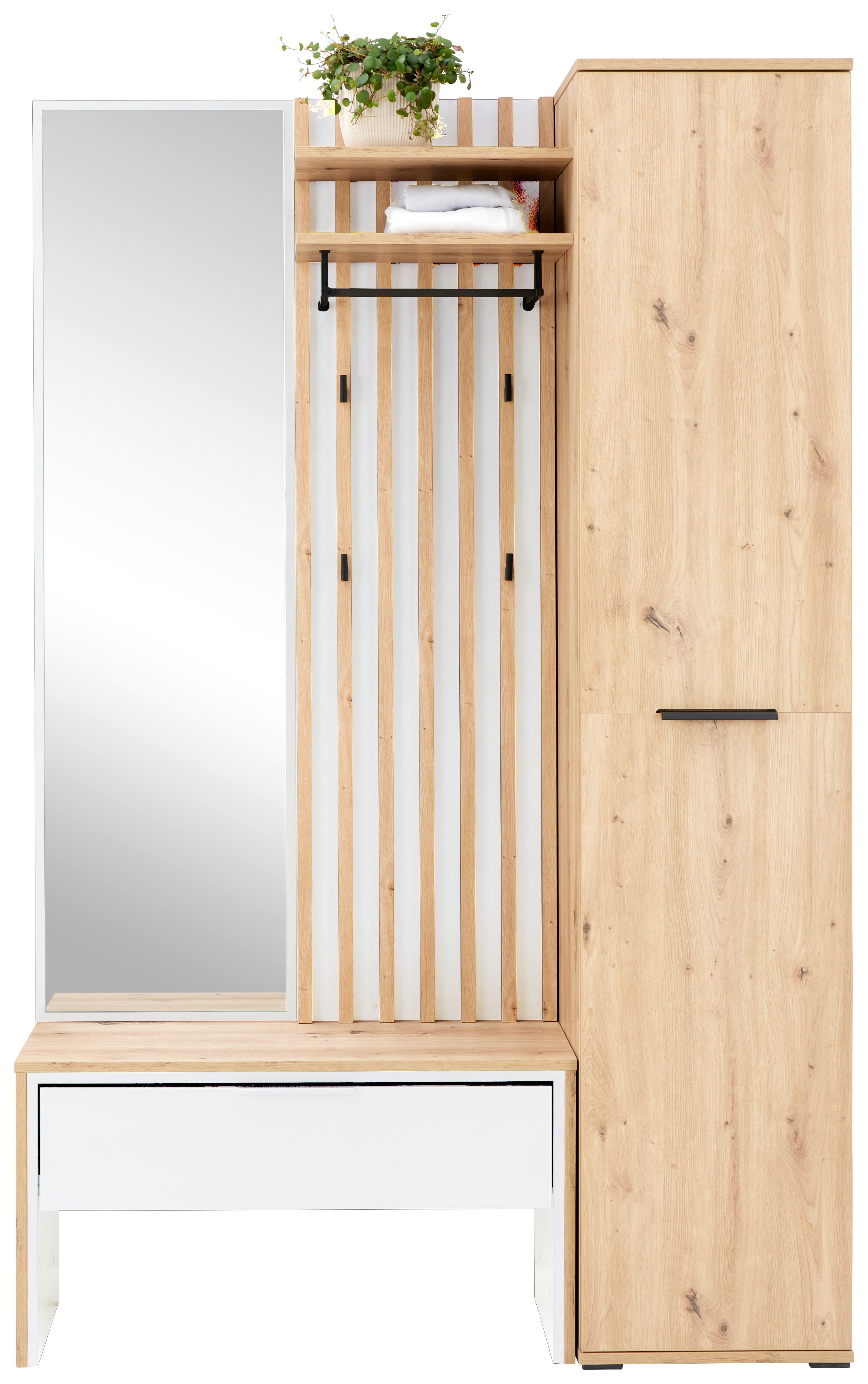 Garderobe Madera Weiß/eichefarben B: 122 Cm