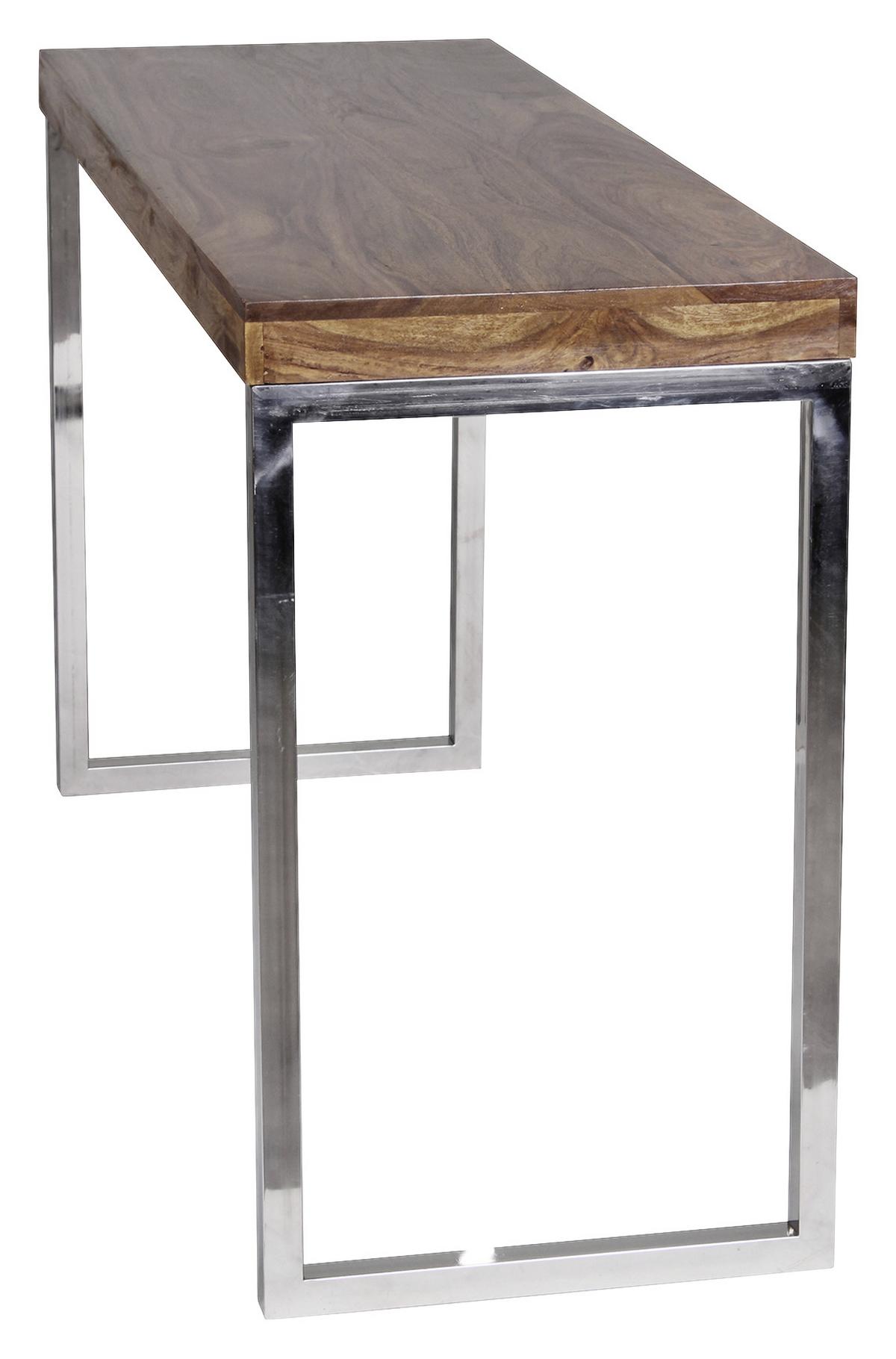 Stolík z masívneho dreva guna š: 120cm - chrómová/farba indického palisandra, Modern, kov/drevo (120/46/76cm) - MID.YOU