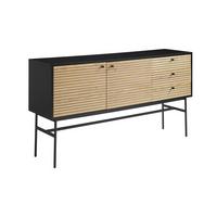 Sideboard Schwarz, Eichefarben B: 160cm - Eichefarben/Schwarz, Design, Holz/Holzwerkstoff (160/85/40cm) - Livetastic